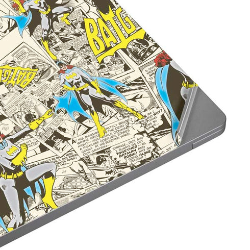 DC Comics Batman Batgirl Vintage Action pose pattern Universal Laptop 16in (13 x 9.4in) Skin